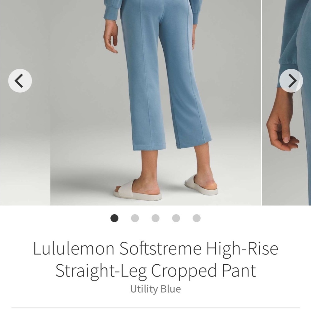 Lululemon Softstreme High-Rise Straight Leg Crop in Unity Blue size 2 - Picture 4 of 6